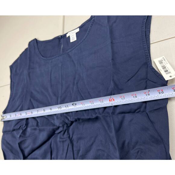 Daily Ritual Women's Large Blue Sleeveless Tencel Shorts Romper Drawstring Top - Picture 3 of 9